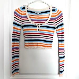 Striped AE cropped sweater